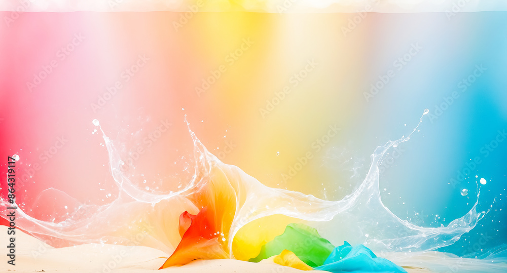 Wall mural Abstract Colorful Water Splash Background