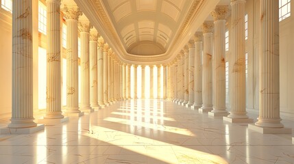 Obraz premium Fusion Neoclassical corporate interior with grand details and minimalist aesthetics