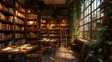 Cozy Home Library: Warm and Inviting Reading Space