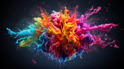 Obraz premium Vibrant Color Explosion in Dark Background