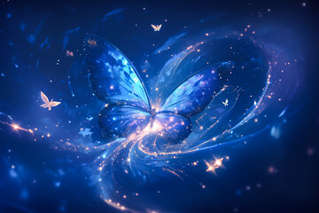 Delicate Butterfly with Wings Resembling a Galaxy