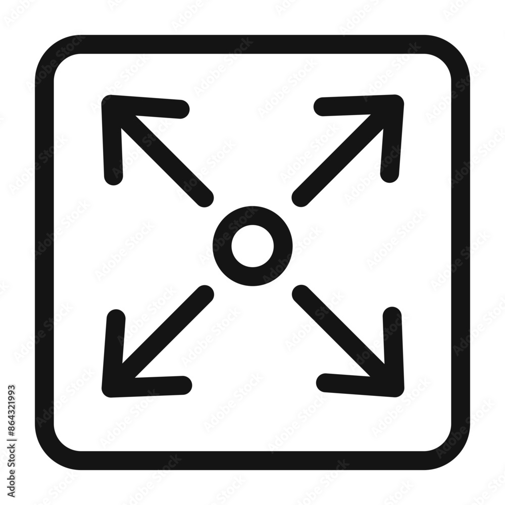 Wall mural expandable arrows navigation icon for enhanced user interface and experience