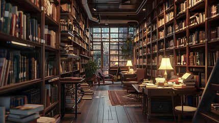 Cozy Home Library: Warm and Inviting Reading Space