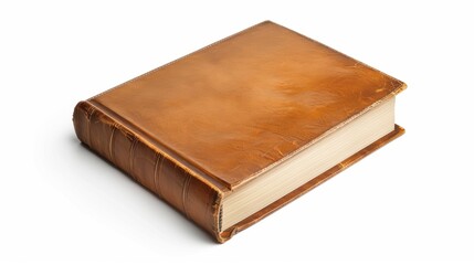 book cover mockup, blank cover, hardcover format, isolated on white background