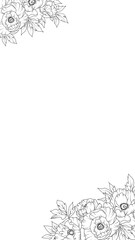 Obraz premium Peony flowers story border frame