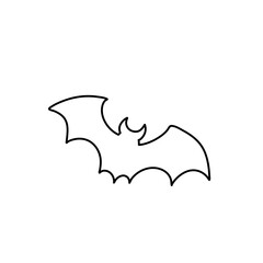 Halloween bat line icon