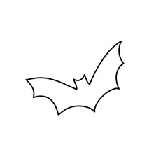 Halloween bat line icon