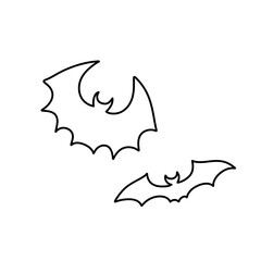 Halloween bat line icon