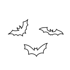 Halloween bat line icon