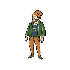 Man with hipster dressing