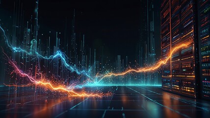 Naklejka premium Digital technology background and software development new cloud computing Business Intelligence background