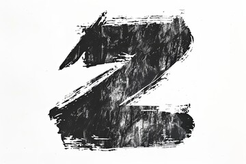 number 2 is written in black ink, on a white background, brush calligraphy