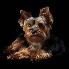 Fototapeta premium Elegant Yorkshire Terrier with Professional Studio Lighting