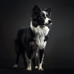 Fototapeta premium Majestic Border Collie Dog Poses in Studio Lighting Perfection