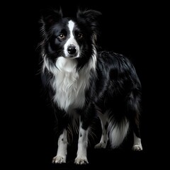 Majestic Border Collie Poses in Professional Studio Lighting