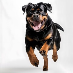 Obraz premium Majestic Rottweiler Dog in Motion under Professional Studio Lighting