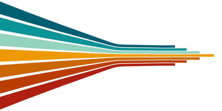 Retrofuturism poster design in trendy retro line style. Modern art poster retro vintage style 70s stripes background template lines shapes vector design.