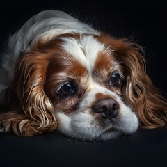 Graceful Cavalier King Charles Spaniel Dog in Studio Lighting Perfection