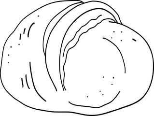 Freehand drawing of bread.