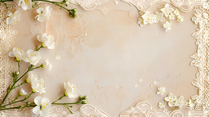 background with flowers and frame