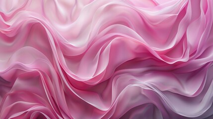 Fototapeta premium Pink and purple silky fabric creating elegant waves, abstract art