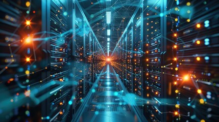 Obraz premium Routing, networking, WAN, migration, network management. Generative AI.