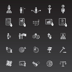 Universal business management and human resources icon set. Universal icons for web and mobile. Vector.	