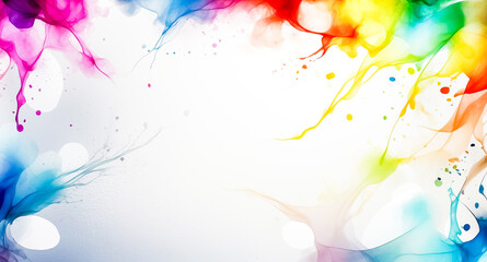 Obraz premium Abstract Colorful Ink Swirls and Splashes on White Background