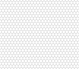 Honeycomb hexagon cells background. Simple hexagon grid. Hexagon shapes. Seamless tileable vector illustration.