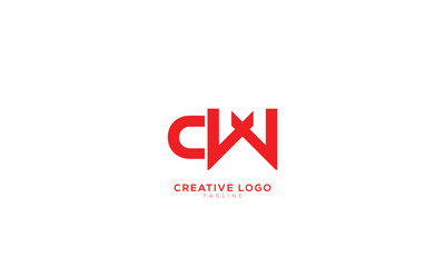 CW WC Abstract initial monogram letter alphabet logo design