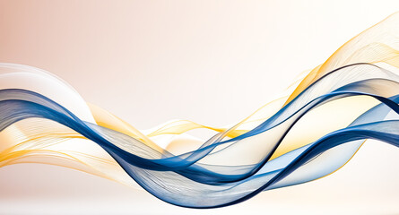 Naklejka premium Abstract Blue and Gold Waves