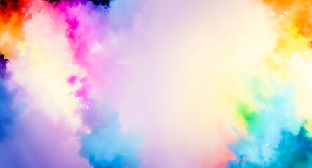 Abstract Watercolor Background with Rainbow Colors