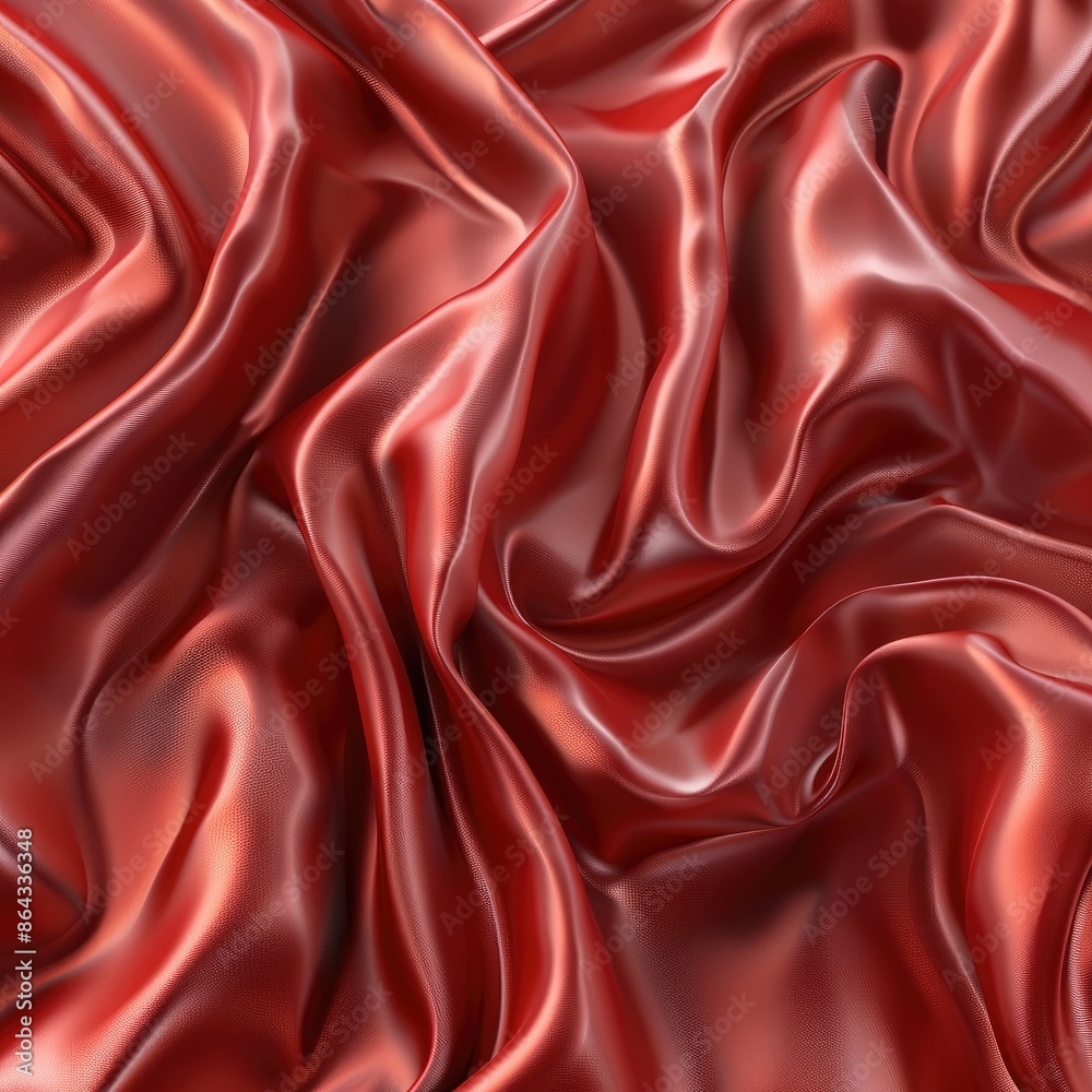 Poster Satin texture. red. Generative AI.