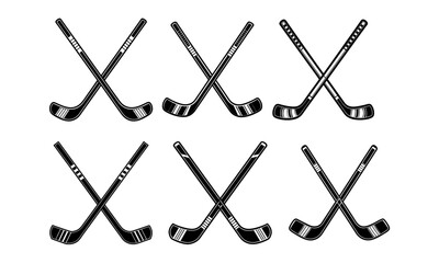 set of hocky stick logo vector