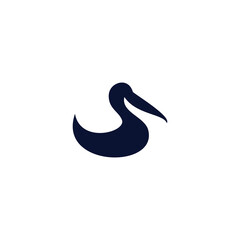 Letter S Pelican Logo Vector. Pelican Icon Design