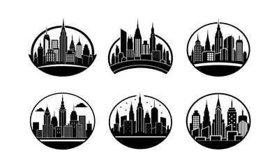 New York City skyline vector sillhouette