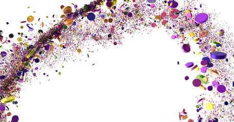 silver confetti explosion festive background