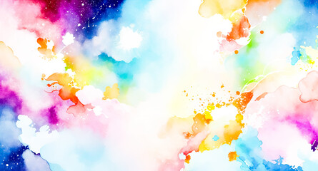 Fototapeta premium Abstract Watercolor Background with Vibrant Colors and Splashes