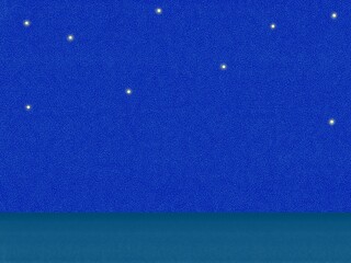 素朴な夜空と星と海風景イラスト