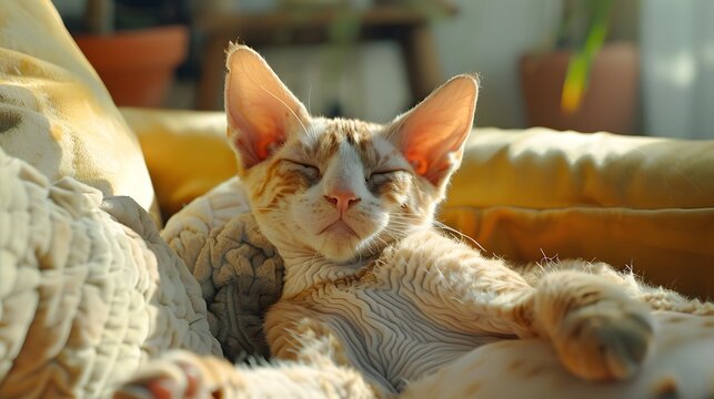 Regal Cornish Rex, curly fur, slender