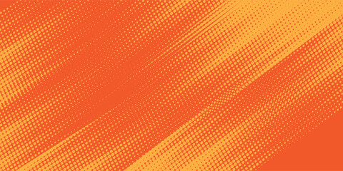 Orange and yellow background with halftone dot pattern elements. Abstract grunge brush background. retro comic concept for your graphic design, banner or poster