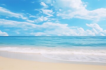 Fototapeta premium quiet beach scenery Blue sky, blue sea, relaxing atmosphere. on a white background.