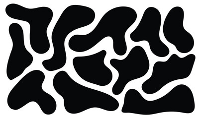 Blob shape organic, vector illustration set. Collection from abstract forms for design and paint. Liquid silhouette drop in modern style. Basic stains isolated elements on white background in eps 10.