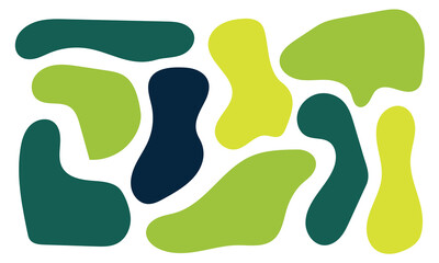 Organic blob shapes. Irregular forms. Asymmetrical flowing liquid circles. Smooth silhouette stones. Collection of isolated vector elements on white background in eps 10.