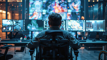 Obraz premium Inclusive and adaptive technology for employees with disabilities.