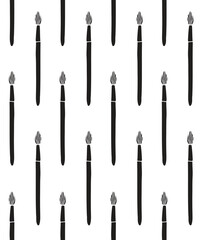 Vector seamless pattern of hand drawn sketch doodle paint brush isolated on white background