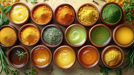 Natural Herbal Face Masks In Assorted Colors And Ingredients