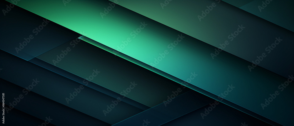 Poster Green, turquoise, and blue background with vector overlap layers, creating a vibrant and dynamic design