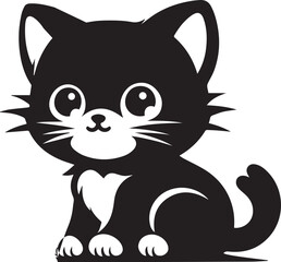 Cat silhouette with White background