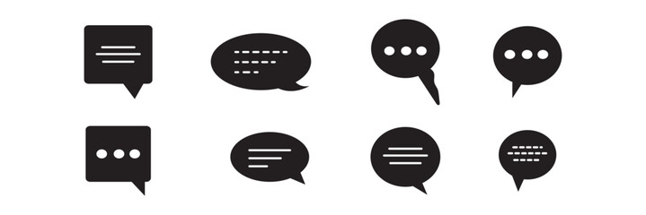 Chat icon message symbol. Online message speech bubble social media app. Web chat sign.